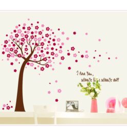 Muursticker Boom met Bloesem Roze