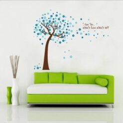 Muursticker Boom met Bloesem Blauw