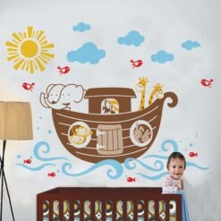 Muursticker Boot met Dieren