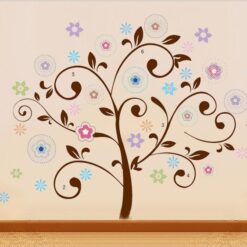 Muursticker Boom Met Bloemen