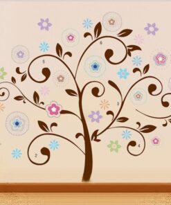 Muursticker Boom Met Bloemen