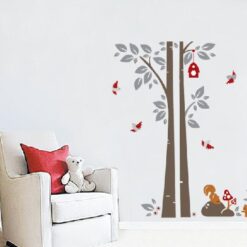Muursticker Boom met Eekhoorntjes