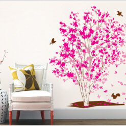 Muursticker Boom met Roze bladeren