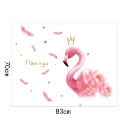 Alternative view of Muursticker Flamingo met Kroon