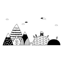 Alternative view of Muursticker Berglandschap Nordic Style