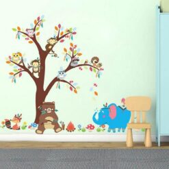Muursticker Boom met Dieren