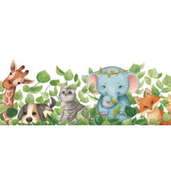 Alternative view of Muursticker Dieren in de Struiken