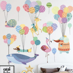 Muursticker Dieren met Ballonnen