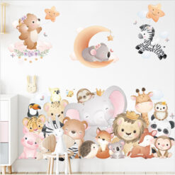 Muursticker Knuffelende Dieren