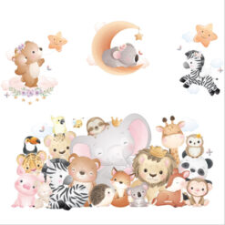 Alternative view of Muursticker Knuffelende Dieren