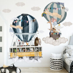 Muursticker Luchtballon Bus
