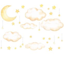 Alternative view of Muursticker Maan Wolken Sterren