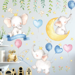 Muursticker Olifant met Ballonnen