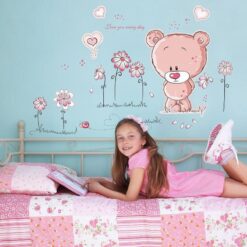 Muursticker Roze Beer
