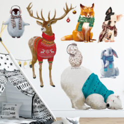 Muursticker Winter Dieren
