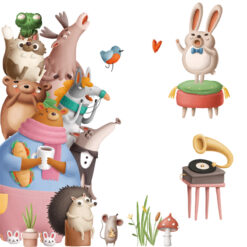 Alternative view of Muursticker Zingende Dieren
