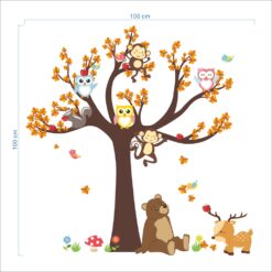 Alternative view of Muursticker Herfst Boom met Dieren