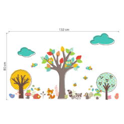 Alternative view of Muursticker Bomen met Bosdieren