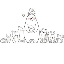 Muursticker Dieren Zwart Wit